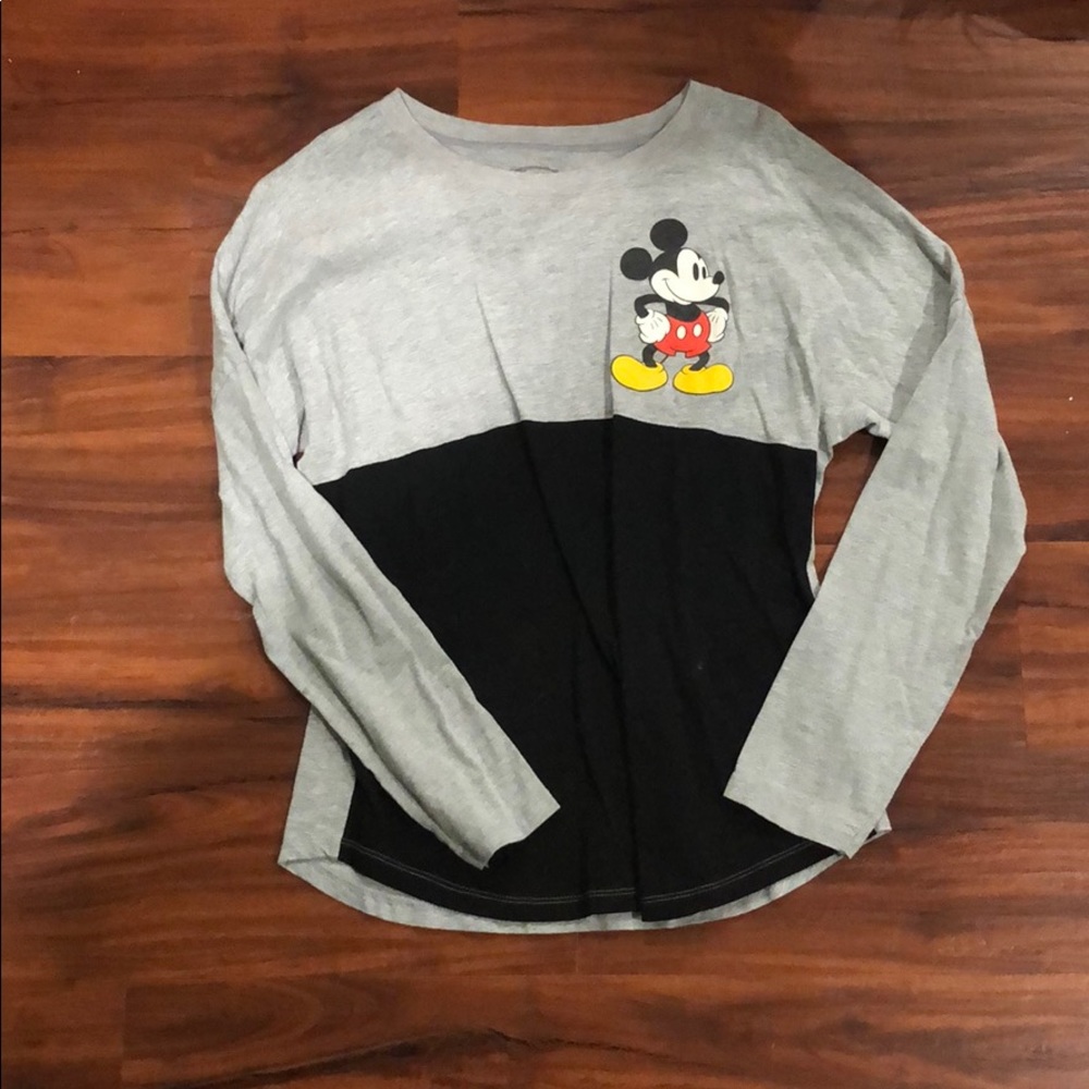 Black and gray Mickey long sleeve tee